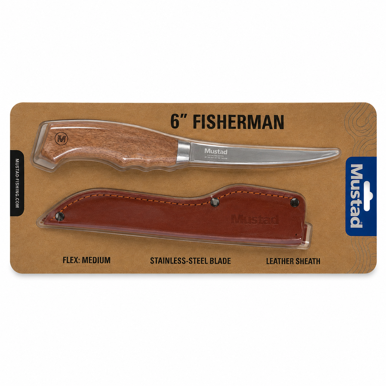 Mustad Wood Handle Knife 6"