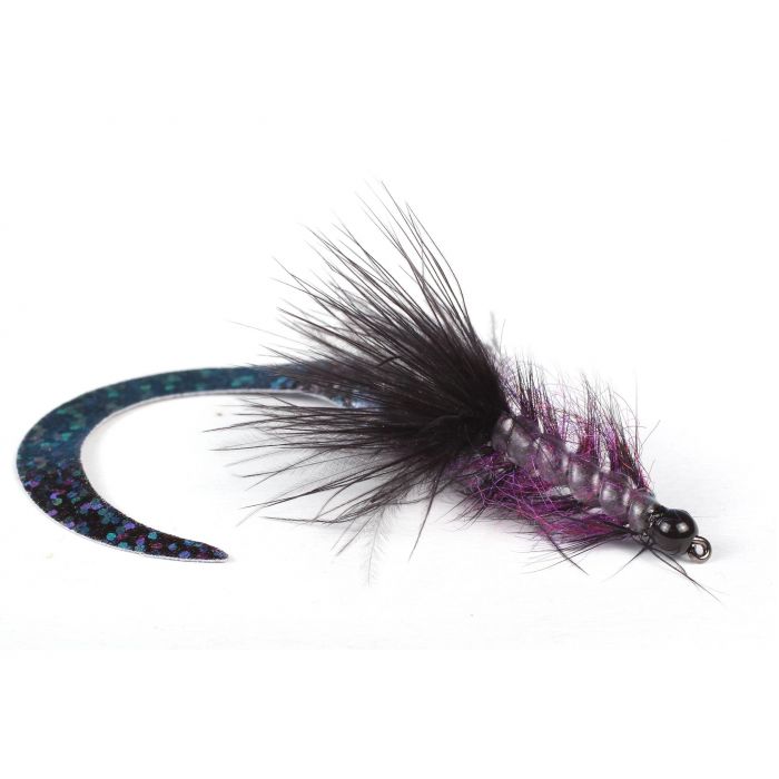 Wiggle Tail Børsteorm Black Bead Head