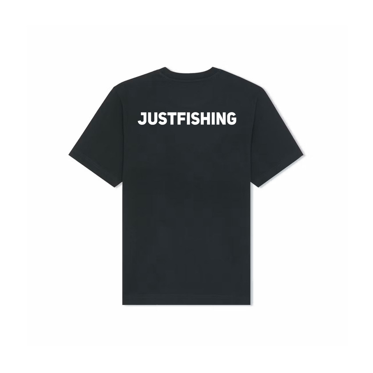 Justfishing Oversized Heavy T-shirt – Sort – bagfra på hvid baggrund