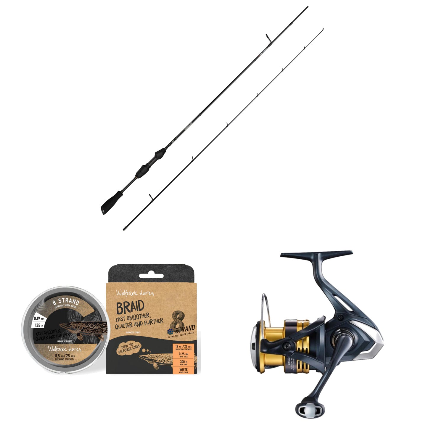 Savage Gear Revenge SG2 UL Game Put & Take-sæt med Shimano Sahara FJ og Wolfcreek Braid X8