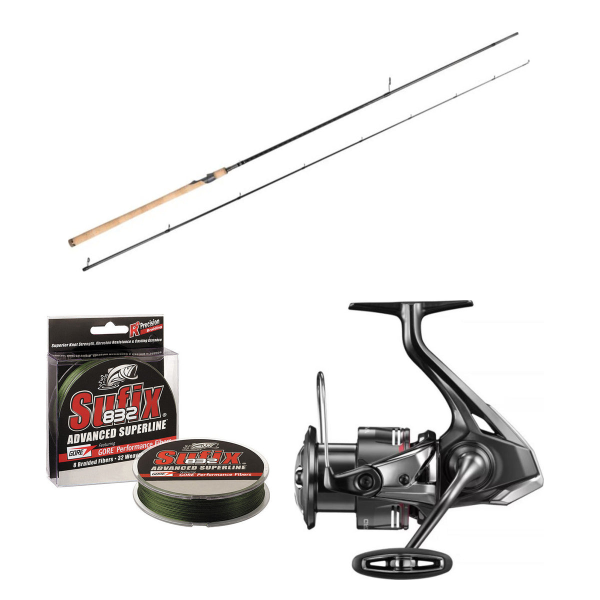 Shimano Speedmaster Vanford Luksus Havørred Combo med Sufix 832 Lo-Vis Green