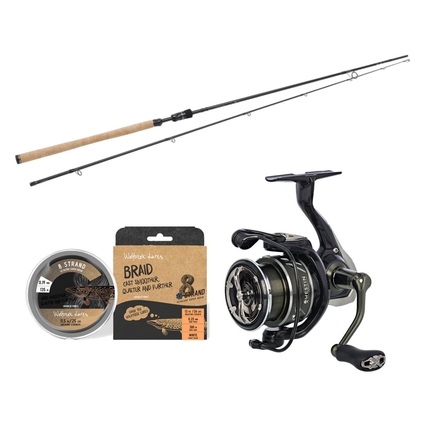 Westin W3 Spin Lakse Combo med Westin W2 og Wolfcreek Braid X8