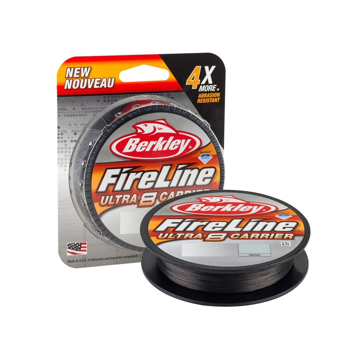 Berkley FireLine Ultra 8 Smoke, produktpakke med synlig spole, 150 m, 0,12 mm
