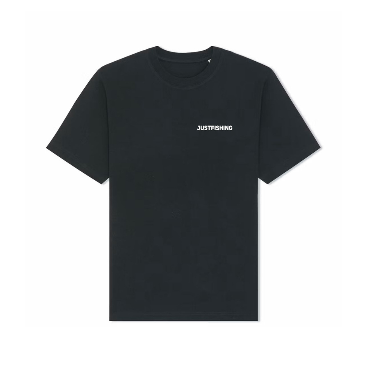 Justfishing Oversized Heavy T-shirt – Sort – forfra på hvid baggrund
