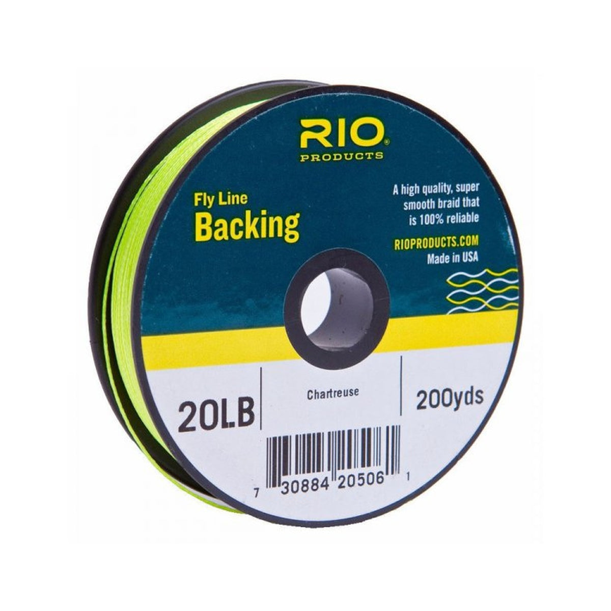 RIO Dacron flyline backing 20 lb, 200 yd, chartreuse