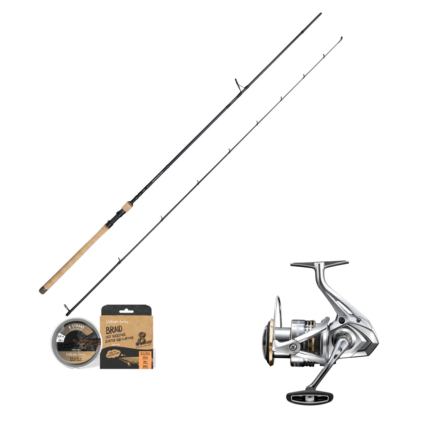 Savage Gear Salmonoid SG2 havørredsæt med Shimano Sedona FJ og Wolfcreek Braid X8