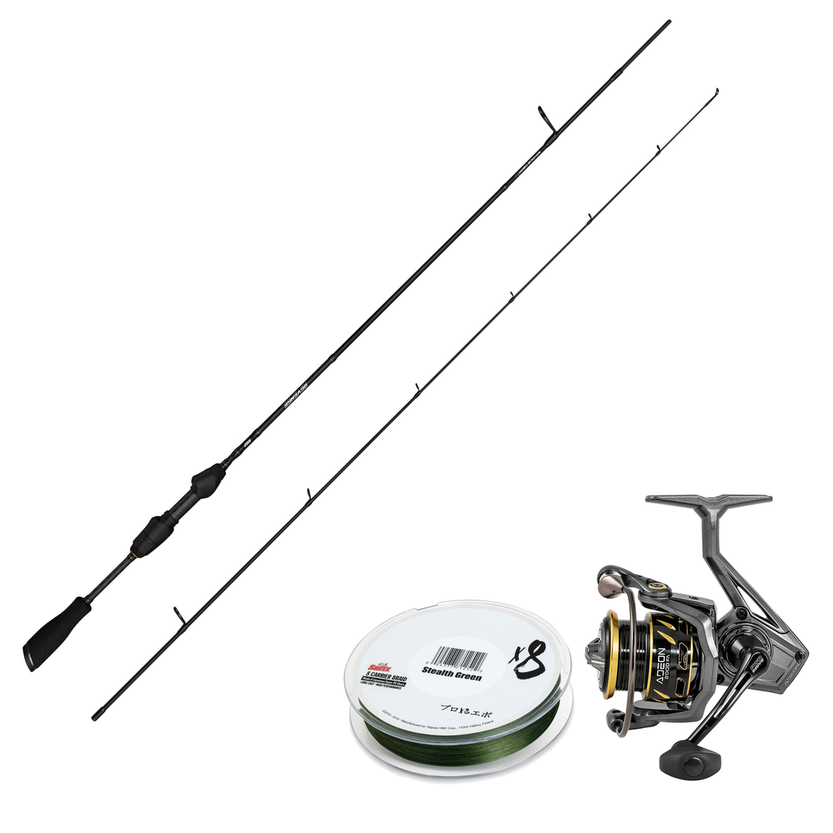 Savage Gear Revenge SG2 Micro Game UL Spin Combo med Trabucco Adeon FA 1000 og Sufix X8 Stealth Green