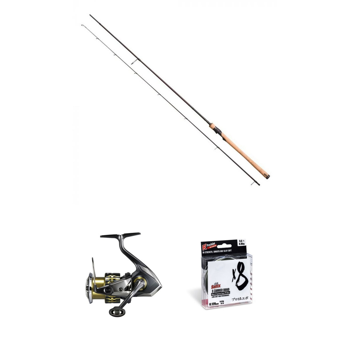 Savage Gear SG6 Salmonoid 8'1" 7–24 g, Shimano Sustain 2500 og Sufix X8-fletline