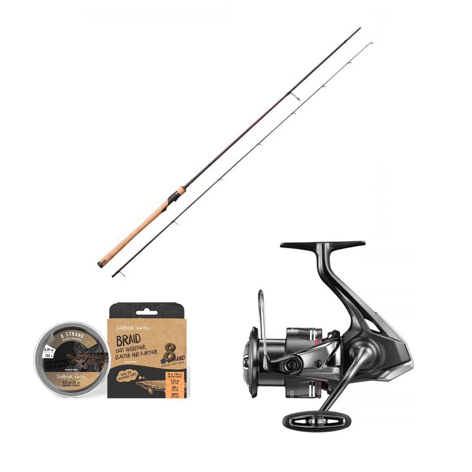 Savage Gear SG6 Salmonoid havørredsæt med Shimano Vanford FA og Wolfcreek Braid X8